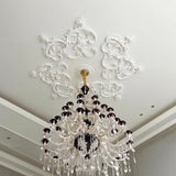 33.5'' Large PU Ceiling Medallion Combination Decorative 2.36'' ID French Style Chandelier Base Ceiling Medallion for
