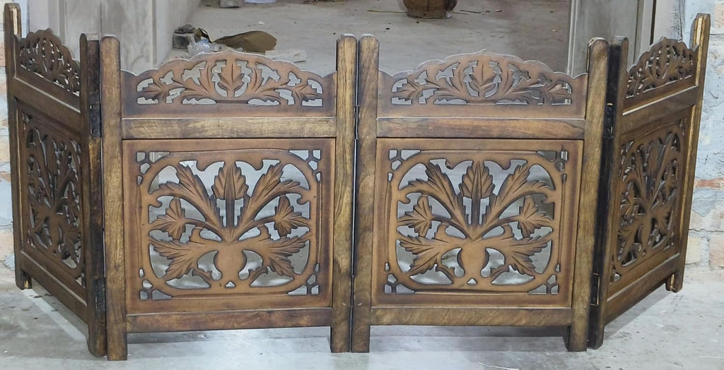 Dog Gate, Wooden Free Standing Gate, 4-Panel, 72x24