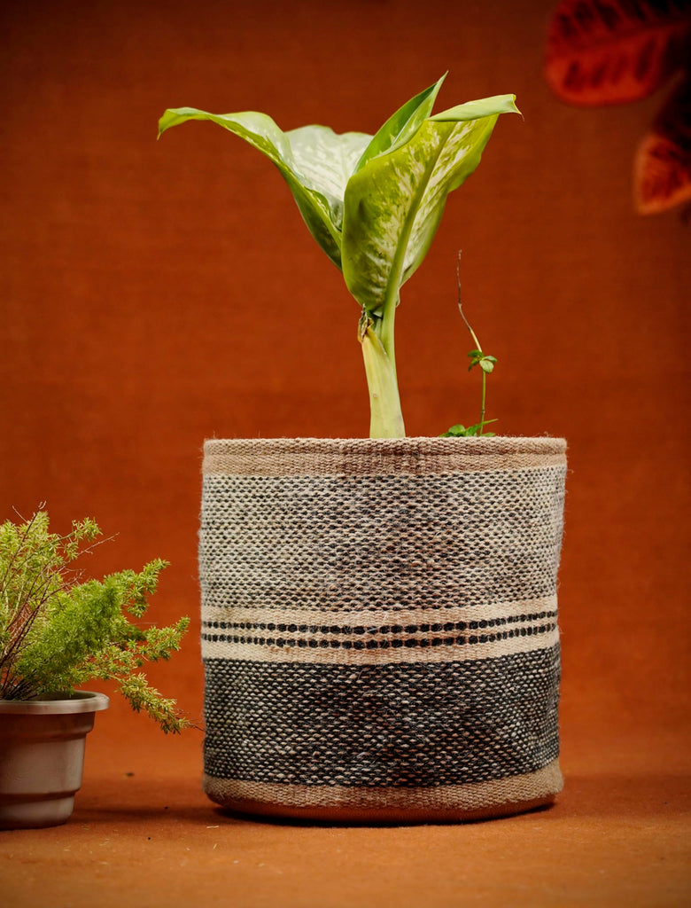 Jute Planter Basket Woven Basket for 10" Flower Pot Floor Indoor Planters, 12" x 12" Storage Organizer Basket Home
