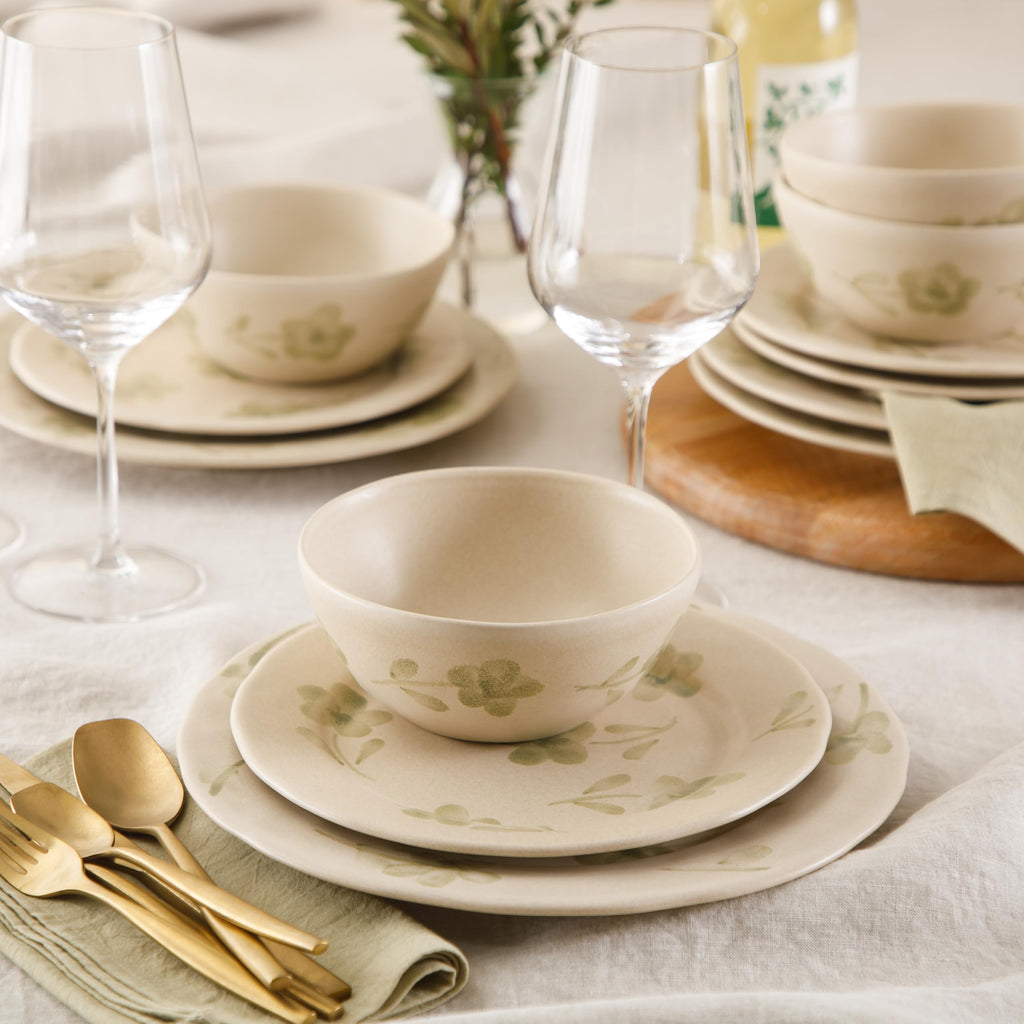 2 Time Oprah's Favorite Things - Made in Portugal Hand Painted Dinnerware Set - Porto Petals 12 Piece (Service for 4)