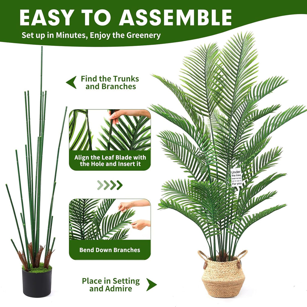 6FT Artificial Palm Tree with Hand-Woven Basket