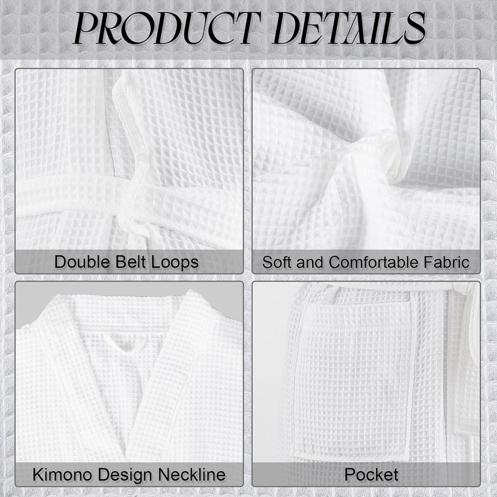 2 Pcs His and Hers Waffle Robes Lightweight Couple Robes for Women Men Matching Bathrobes for Wedding Engagement Gift