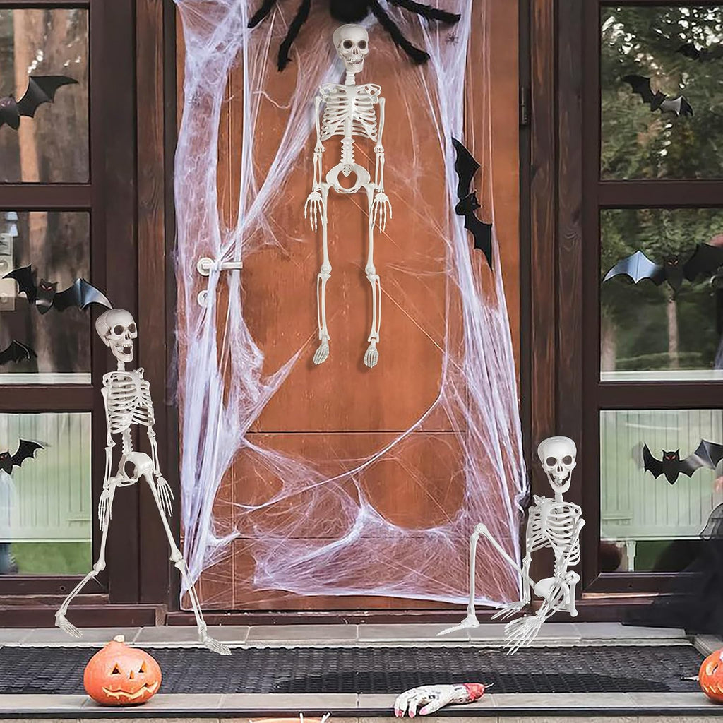3ft Halloween Skeleton Human Full Body Skeleton Decorations for Halloween Party Haunted House Supplies (1pc)
