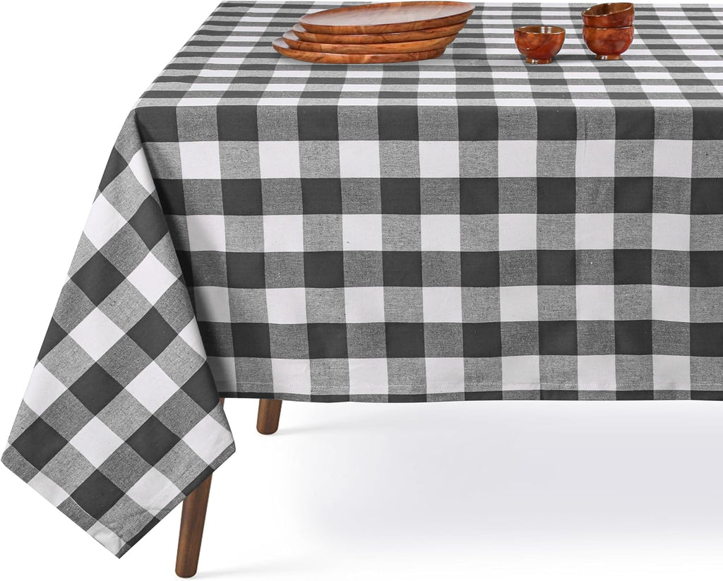 Cotton tablecloth - White, Grey