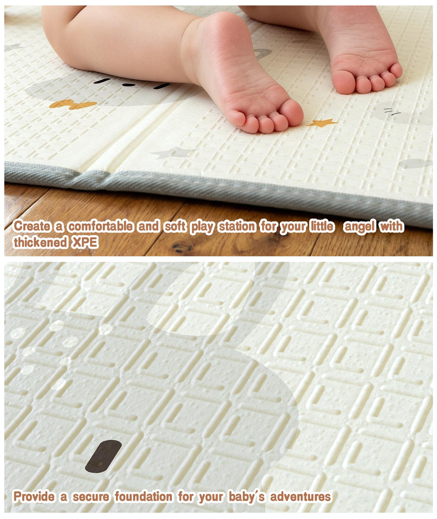 47x47in Baby Playpen with mat, Play Yard for Babies Toddlers, Grey