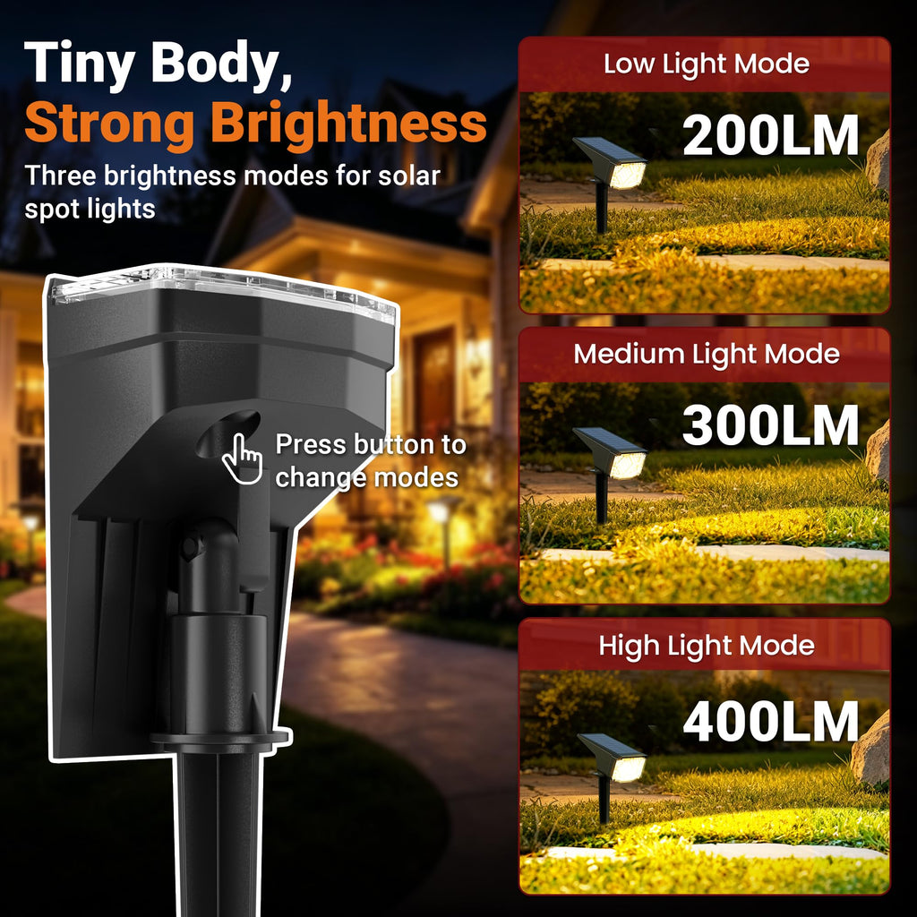 Solar Spot Lights Outdoor Waterproof 12 Pack Warm White