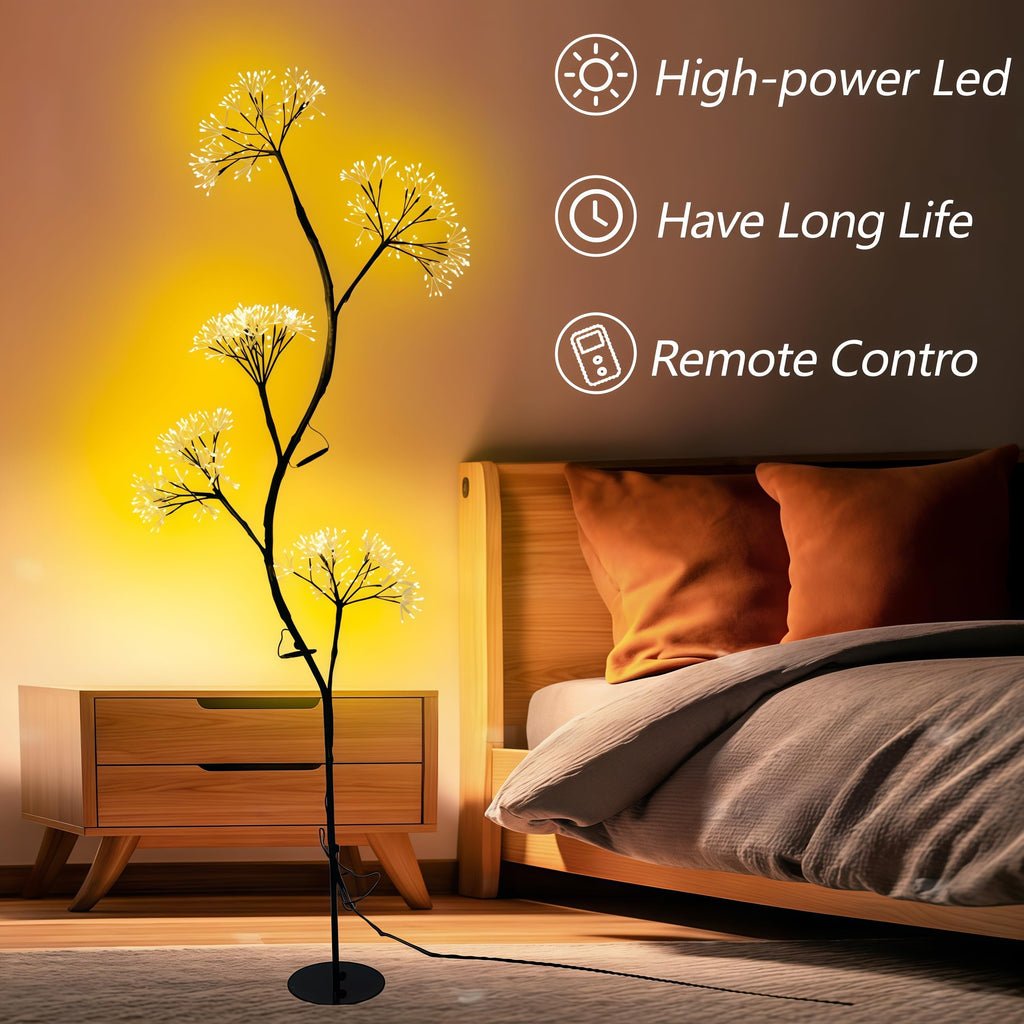 5.9 Ft Dandelion Floor Lamp, 720 LED Warm White