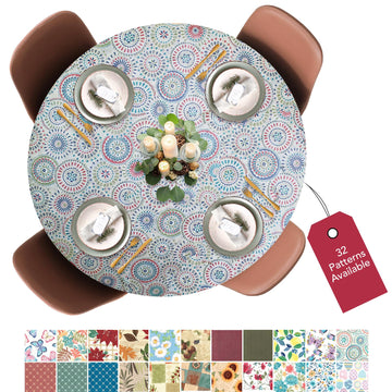 Round Tablecloth Flannel Backed Vinyl Medallion