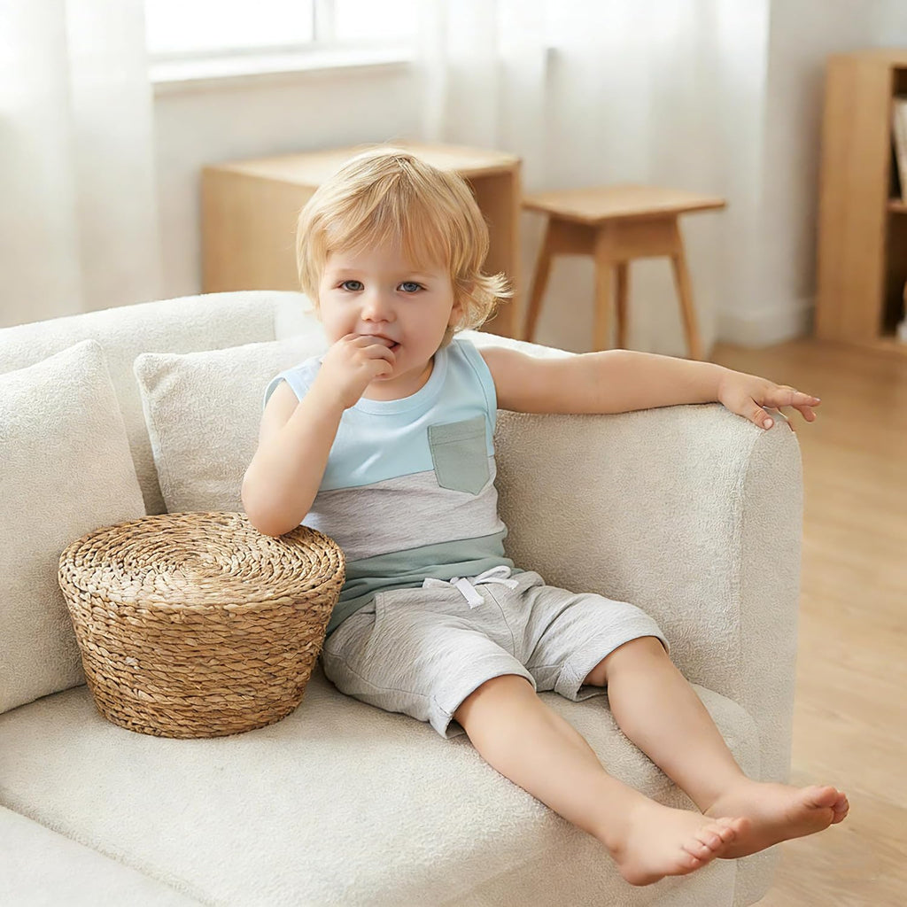 Toddler Baby Boy Clothes Sleeveless Shirts Shorts Set