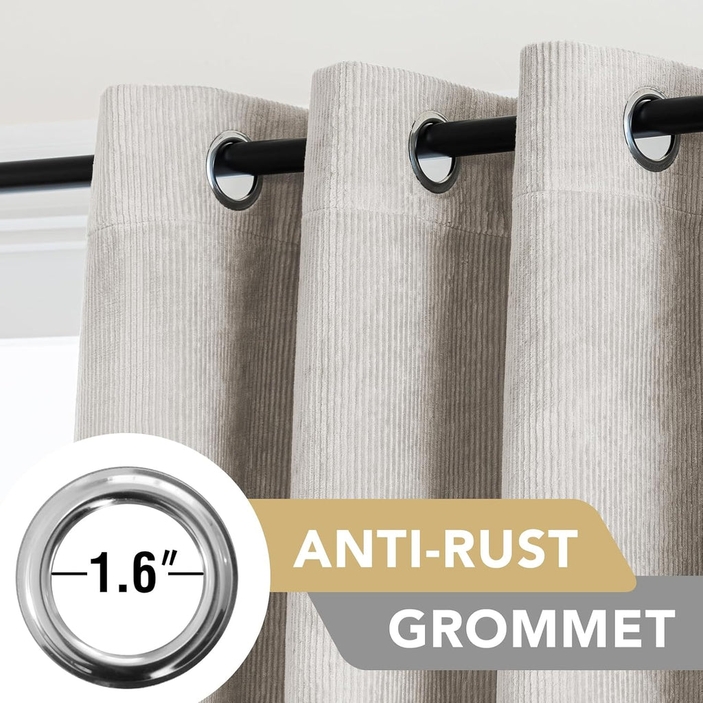 Velvet 100% Blackout Curtains for Living Room Full Light Blocking Curtains Thermal Insulated Room Window Drapes Soft
