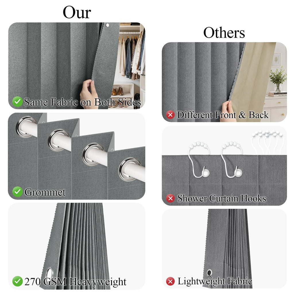 100% Blackout Magnetic Folding Door Curtain, Accordion Style Door Curtain for Doorways Privacy, 1 Panel, W52 x L78