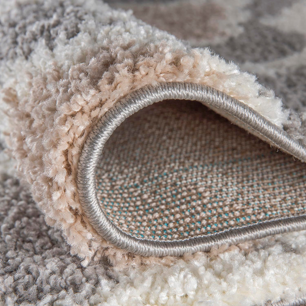 Moroccan Trellis Shag Cozy Indoor Runner Rug Gray/Cream