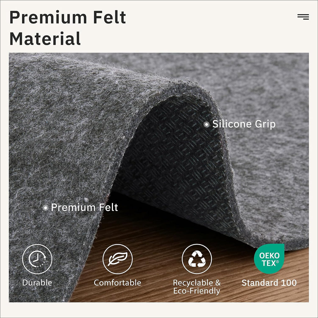 Non Slip Rug Pads 5x7, 1/4" Thick Felt Cushioned Rug Gripper Pad - Set of 35