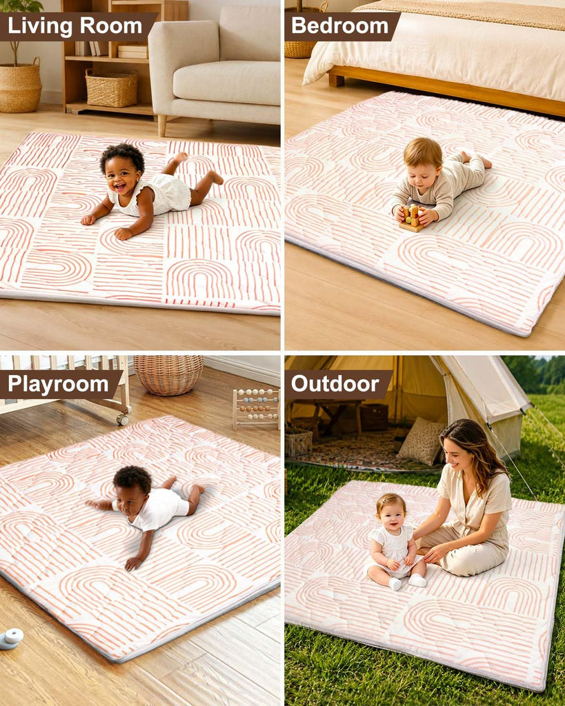 Foam Baby Play Mat 50x50, Removable and Machine Washable Cover
