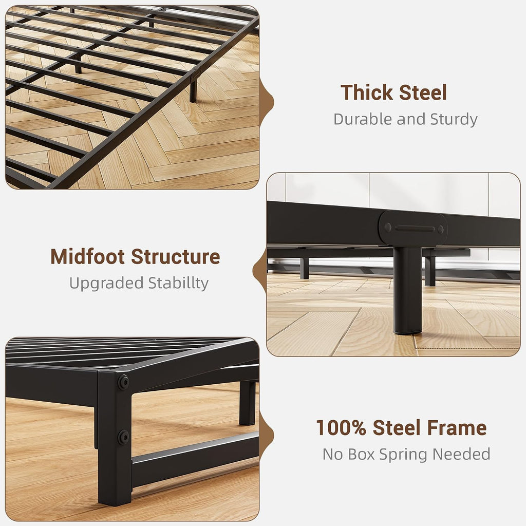 Low Bed Frame Queen Size - Black