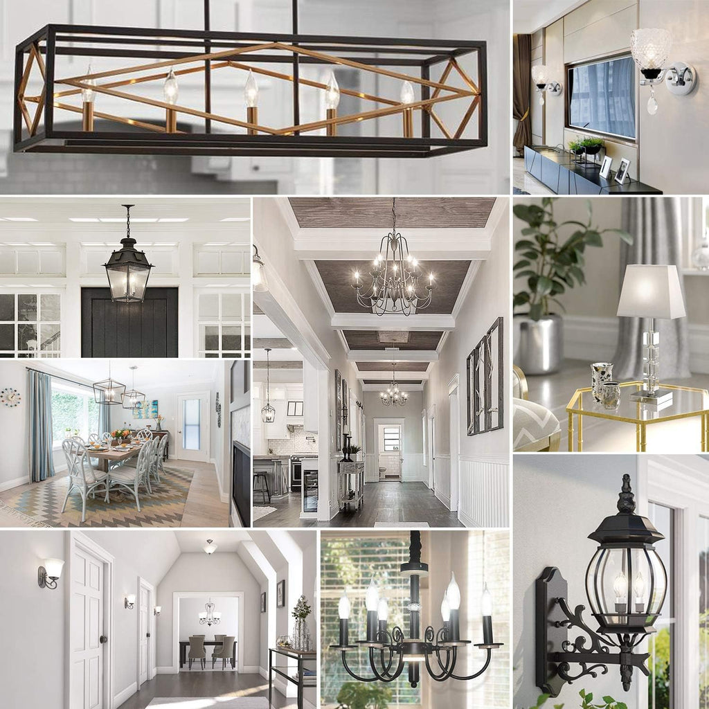 E12 Candelabra LED Bulbs, 6W Clear Filament Chandelier Light Bulbs