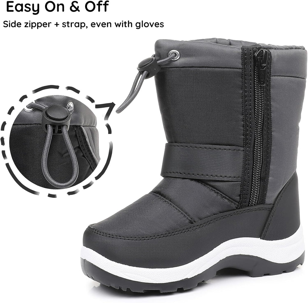 Kids Boys Girls Snow Boots Warm Winter Boots Water-resistant