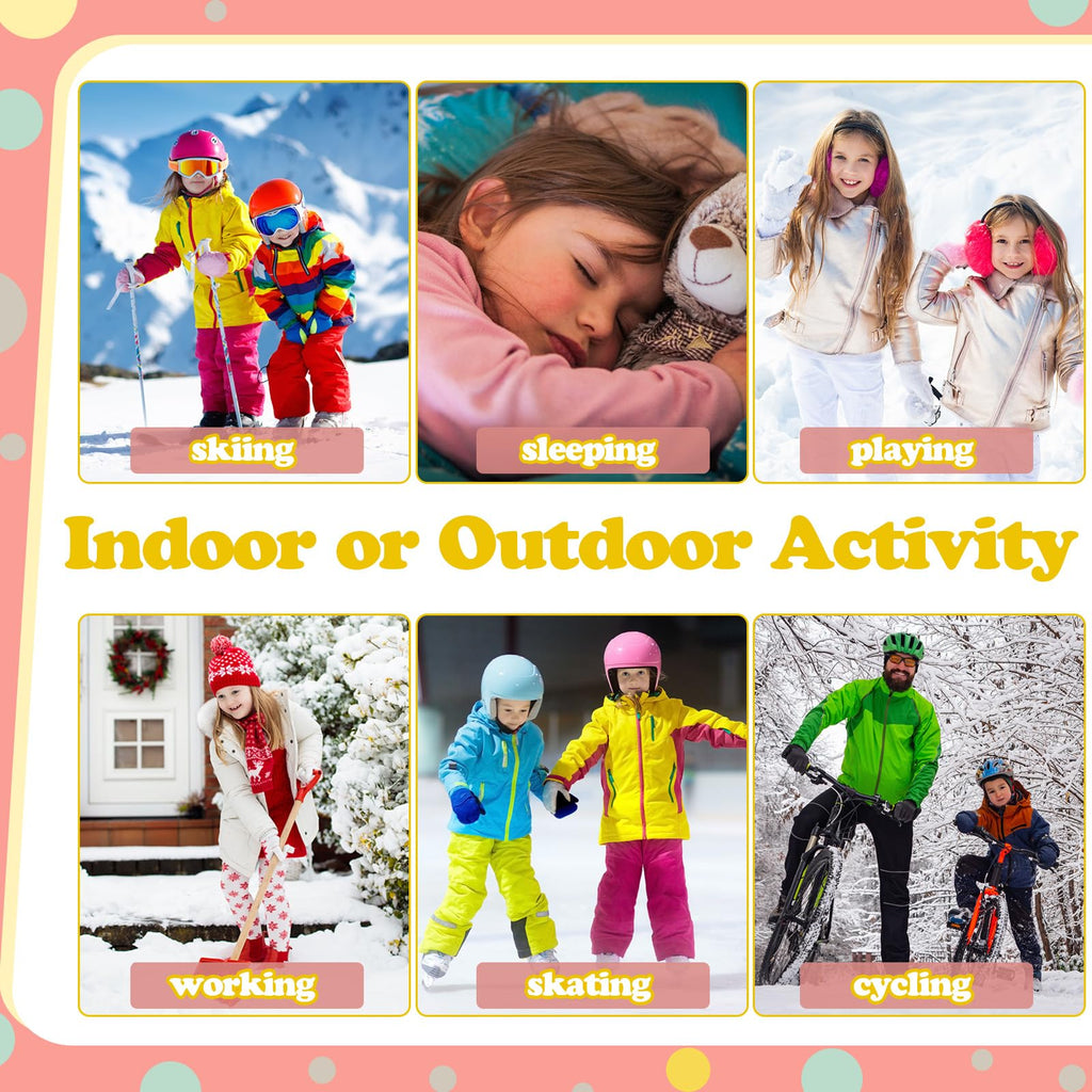 5 Set Girls Thermal Underwear Set Fleece Lined Long Winter Underwear Kids Base Layer Thermal Top Bottom Warm