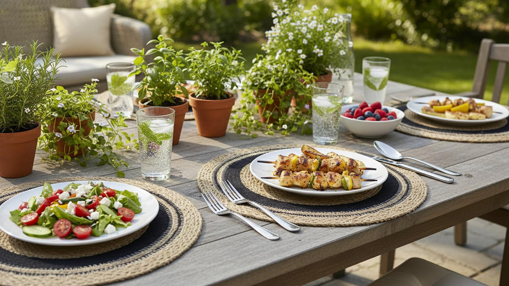 14" Round Woven Seagrass Charger Placemats - Circle Border