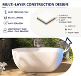 59" Acrylic Free Standing Tub, Stand Alone Tub, Freestanding Bathtub, Soaking Bathtub, cUPC Certified, SE(Glossy White)