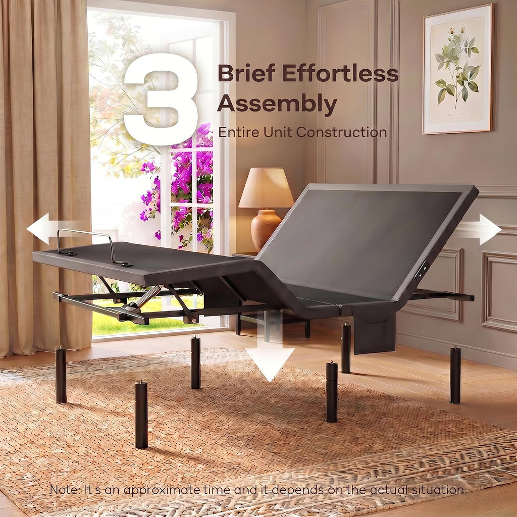 Adjustable Bed Frame Queen Electric Adjustable Bed Base with Remote&Zero Gravity Position Bed,Adjustable Base LED