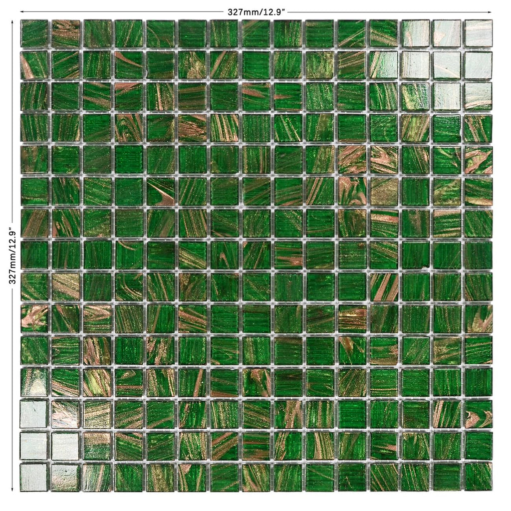 11.5 sq.ft Green Glass Mosaic Tile , Pool, Kitchen Backsplash