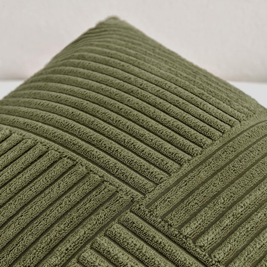 2 Packs Olive Green Long Lumbar Decorative Throw Pillow Covers 12x24 Inch for Couch Bed Sofa, Rustic Farmhouse Boho