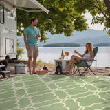 Ashler Sage Green Outdoor Plastic Straw Rug Waterproof for Patio, Clearance Reversible Camping Mats,