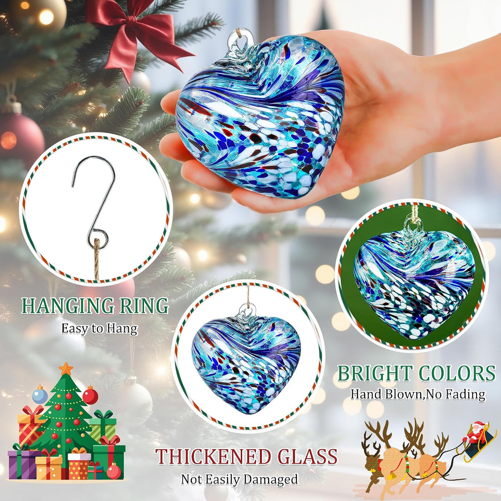 Hand Blown Glass Love Heart Gazing Balls for Women Gift