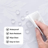 Jacquard Rectangle Tablecloth - Waterproof Damask Floral Pattern Decorative Table Cloths Heavy Weigh