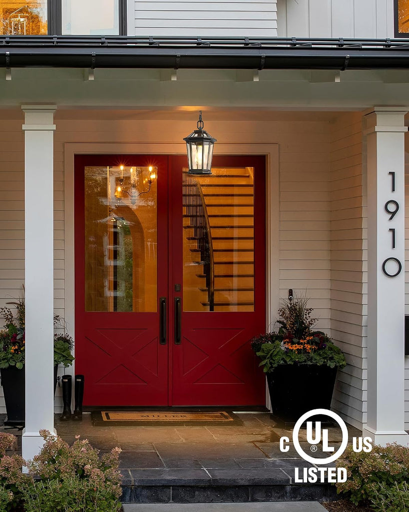 Outdoor Pendant Light Fixtures for Porch, Exterior Ceiling Hanging Lanterns