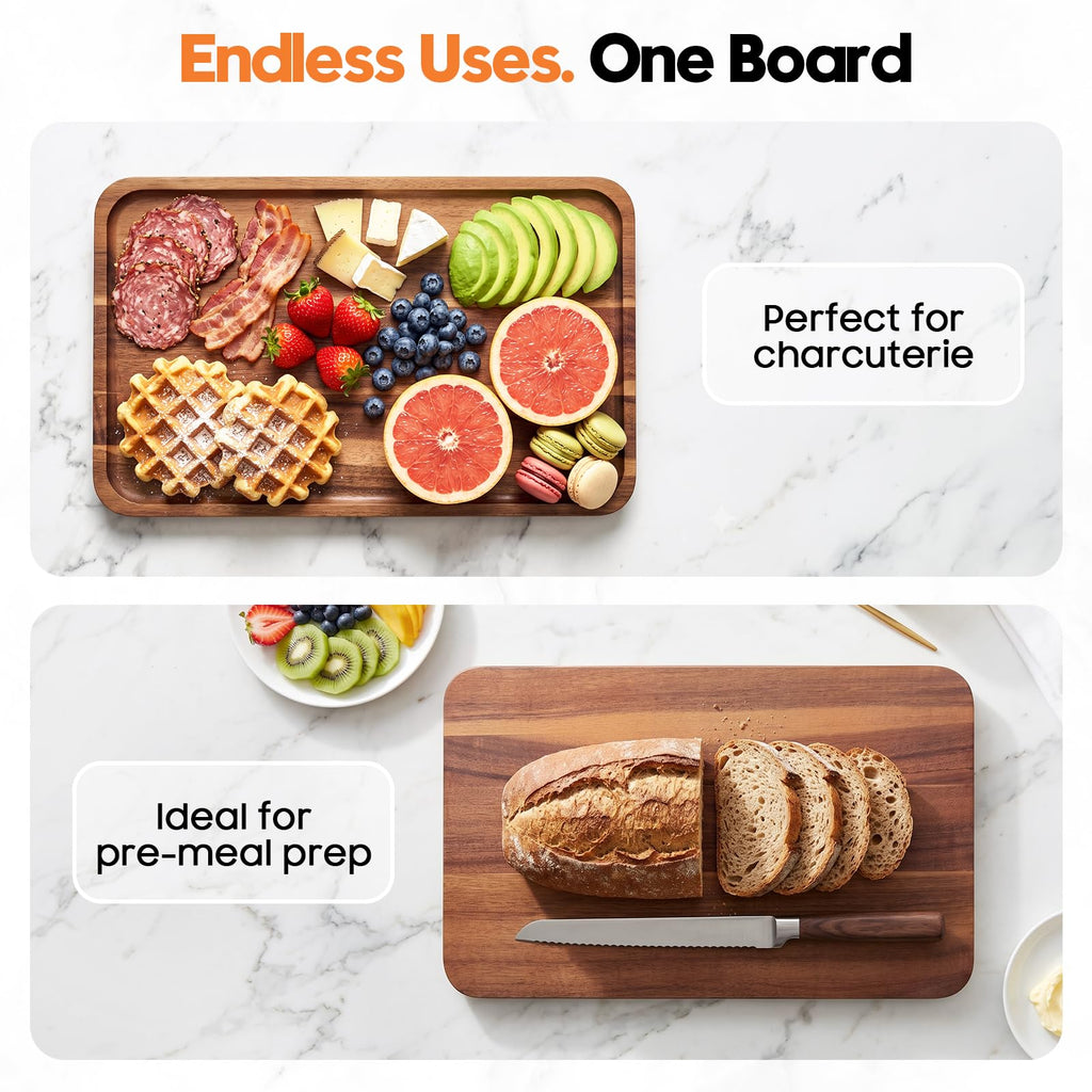 Large Wooden Tray and Platter, Large Charcuterie Boards, 16"x10"