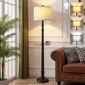 Floor Lamps - 60" Farmhouse Floor Lamp with Adjustable Color Temperatures - Vintage Standing Lamp Reading Light