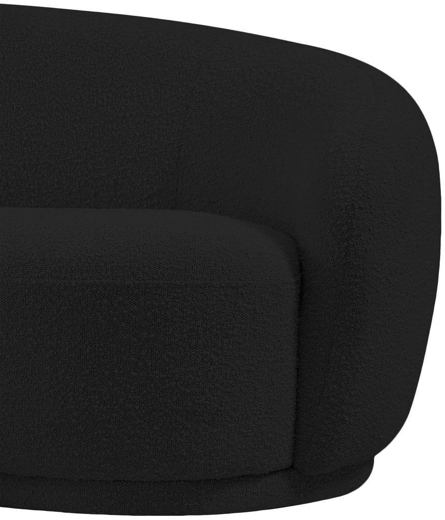 693Black-C Hyde Collection Modern | Contemporary Boucle Fabric Upholstered Accent Chair with Rounded Back, Black, 42"
