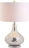 JYL1056A Emilia 26" Mirrored Mosaic LED Table Lamp Contemporary Glam Bedside Desk Nightstand Lamp Li
