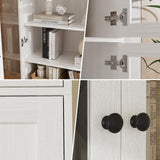 85.5" H Bookshelf Single Pack - Glass Door Design, 7 Tier Book Shelf, Curio Cabinets with Storage