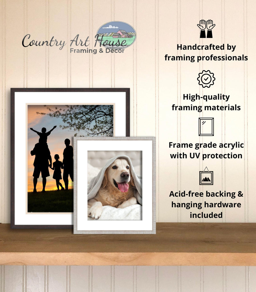 46x25 Frame Black Picture Frame - Complete Modern Photo Frame Includes UV Acrylic Shatter Guard Front, Acid Free Foam