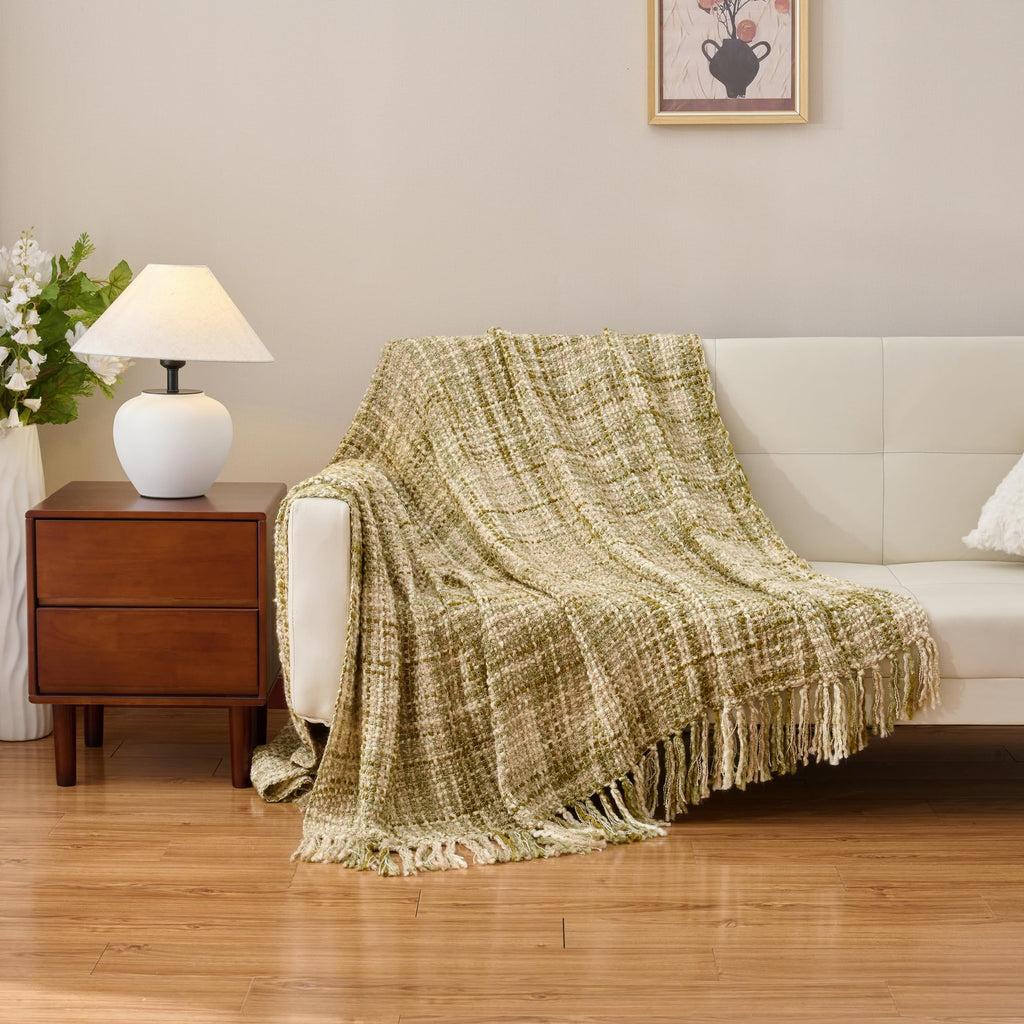 Multi-Color Cable Woven Throw Blanket for Couch - 60"X80"