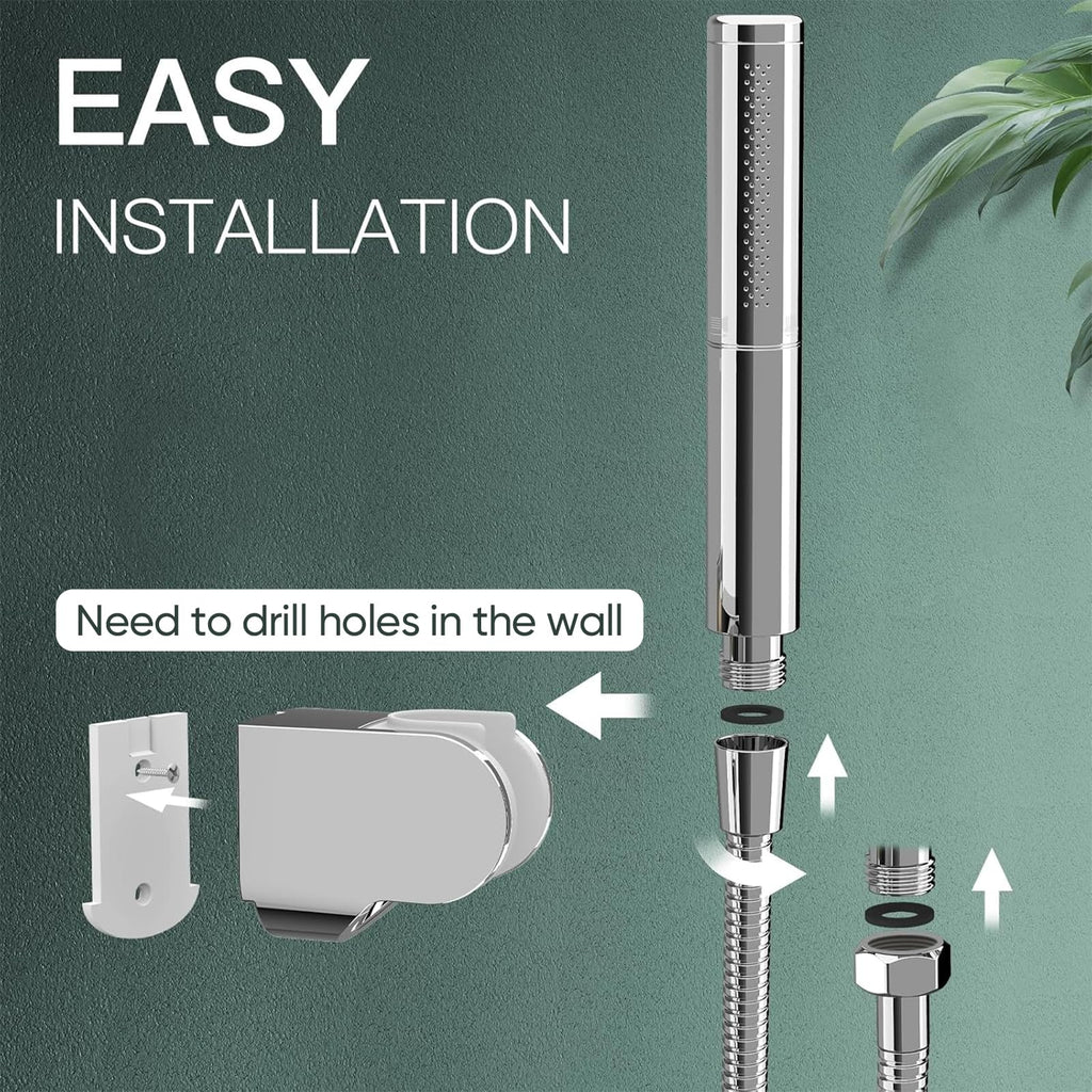 Homipro 2 In 1 Function High Pressure Handheld Shower Head Set with Filter, Shower Head Sprayer Hand Shower Wand for