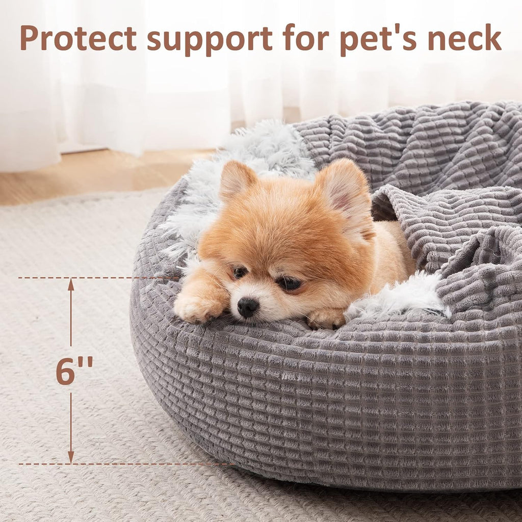 Dog Bed for Small Medium Dogs with Hooded Attached Washable, 26in