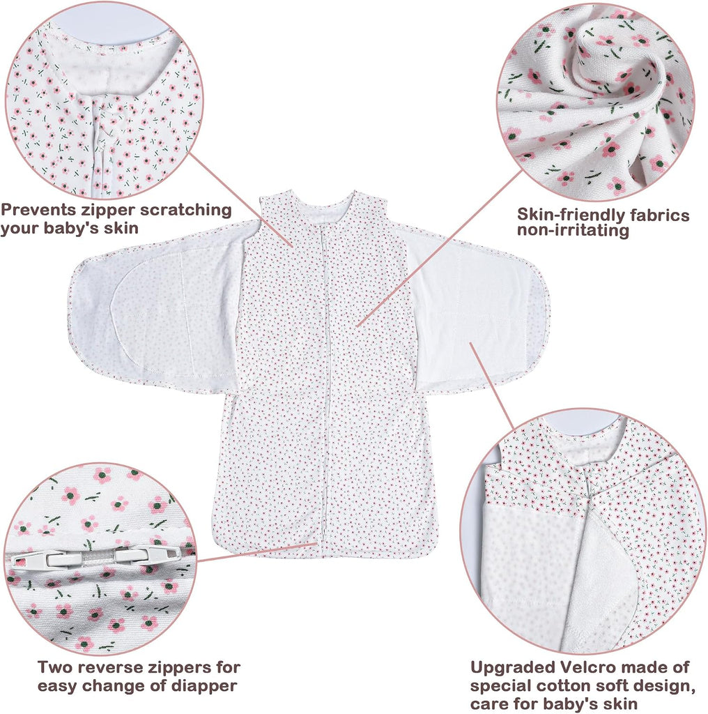 Sleep Sack Swaddle 2 Pack, Way Adjustable, Organic Cotton