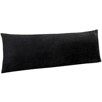 Velvet Body Pillow Cover, 20 x 54, Zipper, Black