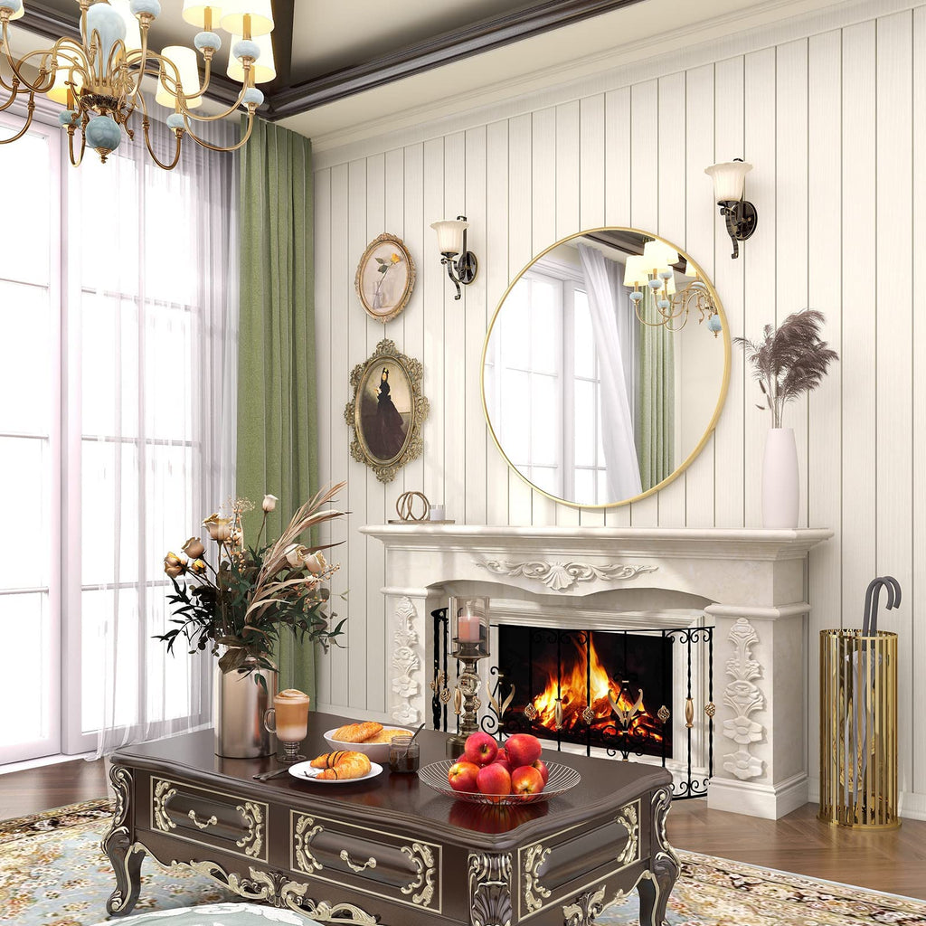 20 Inch Round Mirror, Metal Frame Circle Mirror, Gold