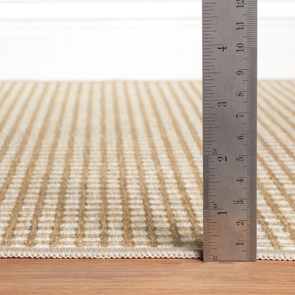 Hartley Natural Plaid Washable Rug