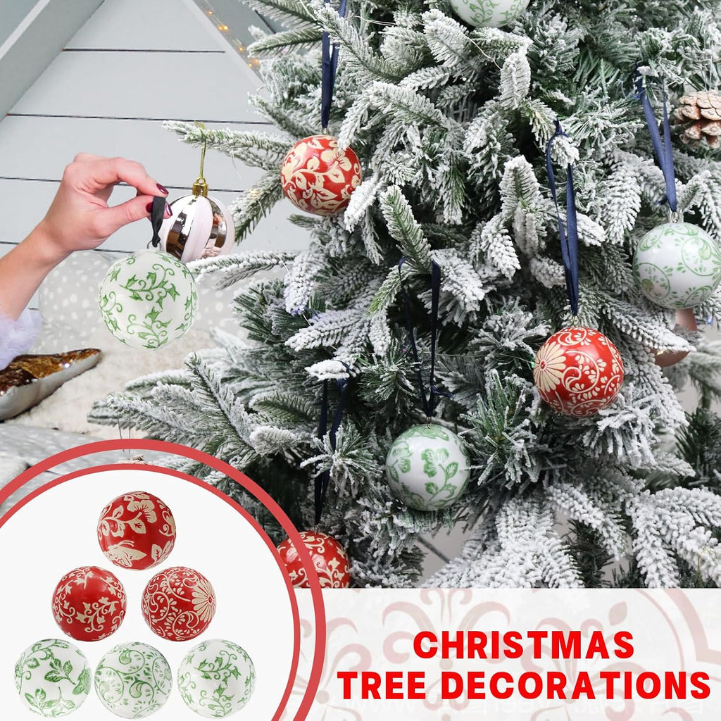 Red and White Decorative Balls - Balls Ceramics Decorative Chinoiserie Balls for Centerpiece Bowls Farmhouse - Set of 6