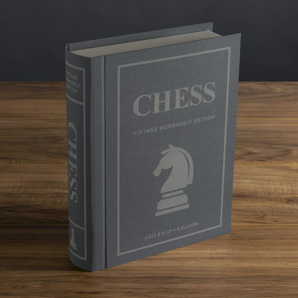 Chess Vintage Bookshelf Edition Board Game with Wood Pieces