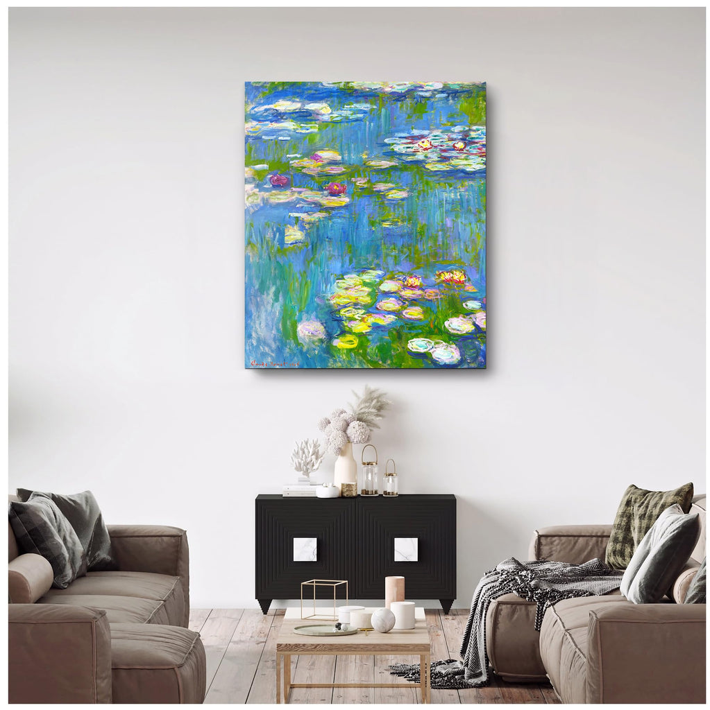 Water Lilies 1916 by Claude Monet The World Classic Art Reproductions, Giclee Canvas Prints Wall Art Decor, 36x45x1.5