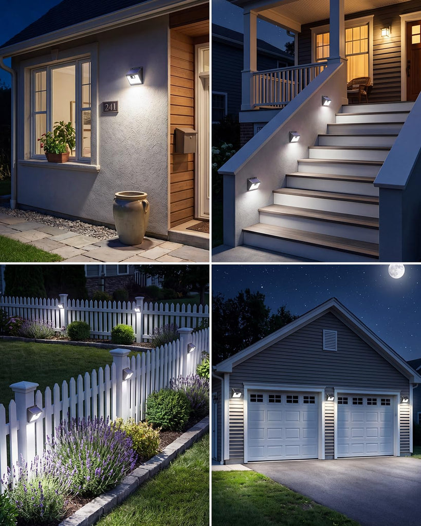 Solar Powered Lights Outdoor, 16Pack Motion Sensor Light Outside, IP65 Waterproof Fence Security Lighting with