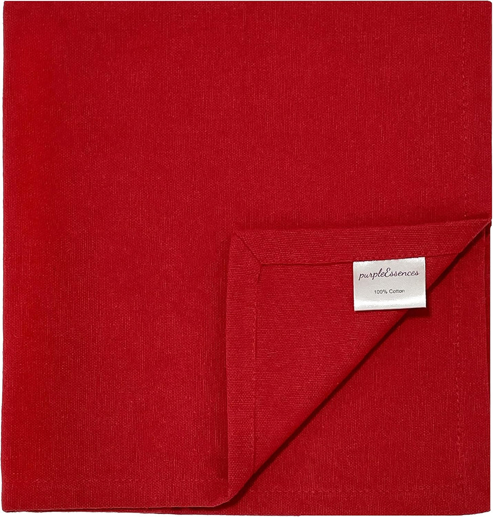 Set of 12 Cloth Dinner Napkins 100% Cotton 18x18 Inch - Soft Durable Washable - Ideal for Farmhouse Party Spring