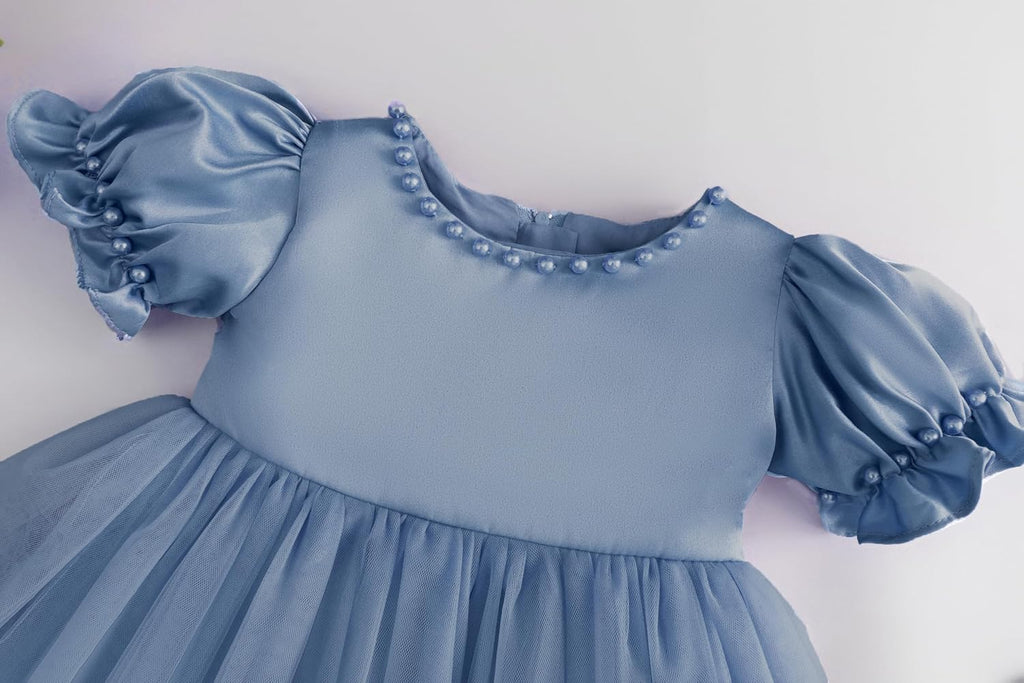 Toddler Baby Flower Girls Dress Wedding Guest Satin Birthday Party Formal Pageant Tulle Dress for Baby Girl